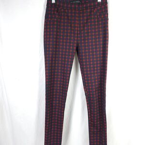 Anthropologie x Sanctuary Womens XS 27x29 Finchley Red Navy Plaid Leggings Pants